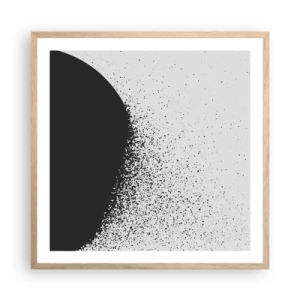 Plakát v rámu světlý dub - Pohyb částic - 60x60 cm
