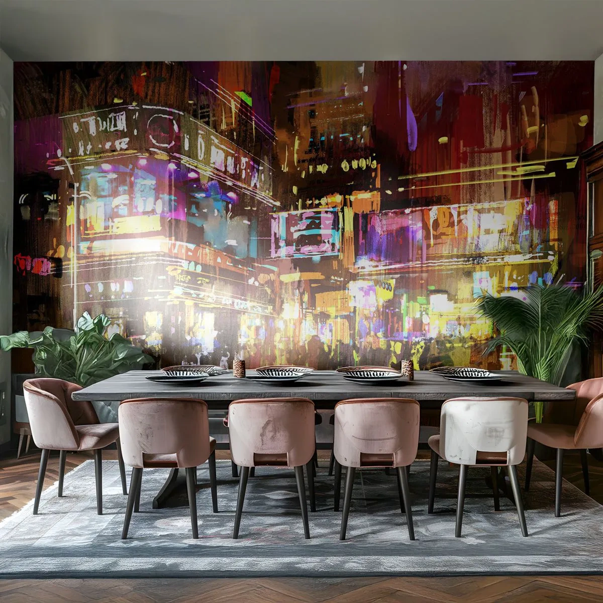 Fototapeta Samolepicí Deluxe Sticker - V moři světla - Město, Architektura, Noční život - 250x175 cm
