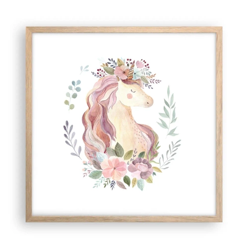 Plakát v rámu světlý dub - Pozvánka do říše pohádek - 50x50 cm