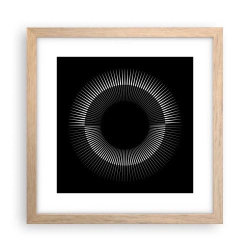 Plakát v rámu světlý dub - Černé slunce - 30x30 cm