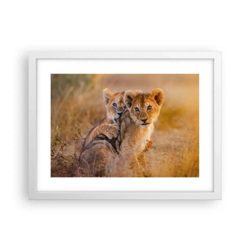 Plakát v bílém rámu - Nevyrušovat! Hrajme si - 40x30 cm