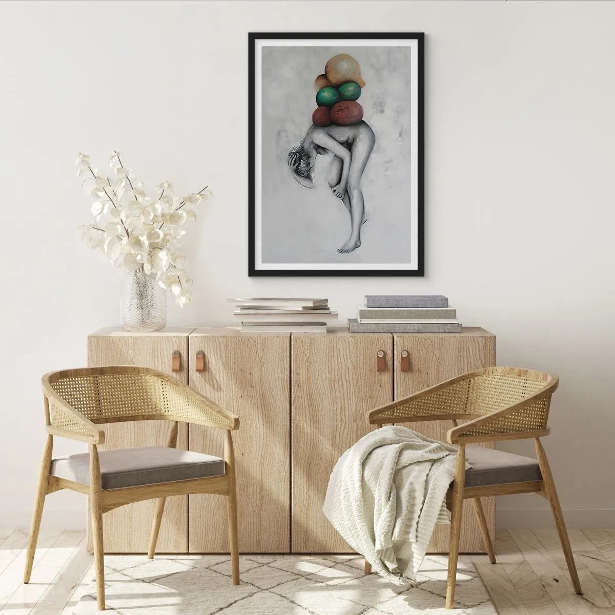 Plakát v černém rámu - Břemeno života - 50x70cm - Břemeno života - Moderní nástěnná dekorace do obývacího pokoje a ložnice ARTTOR