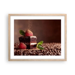 Plakát v rámu světlý dub - Život je sladký - 50x40 cm