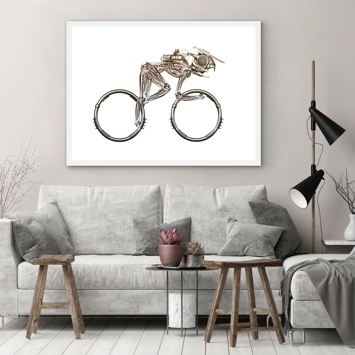 Plakát v bílém rámu - Úžasný stroj - 91x61 cm