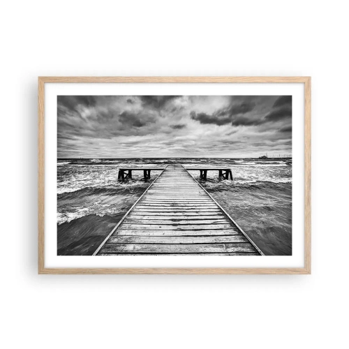 Plakát v rámu světlý dub - Čekám na vítr, co rozfouká… - 70x50 cm