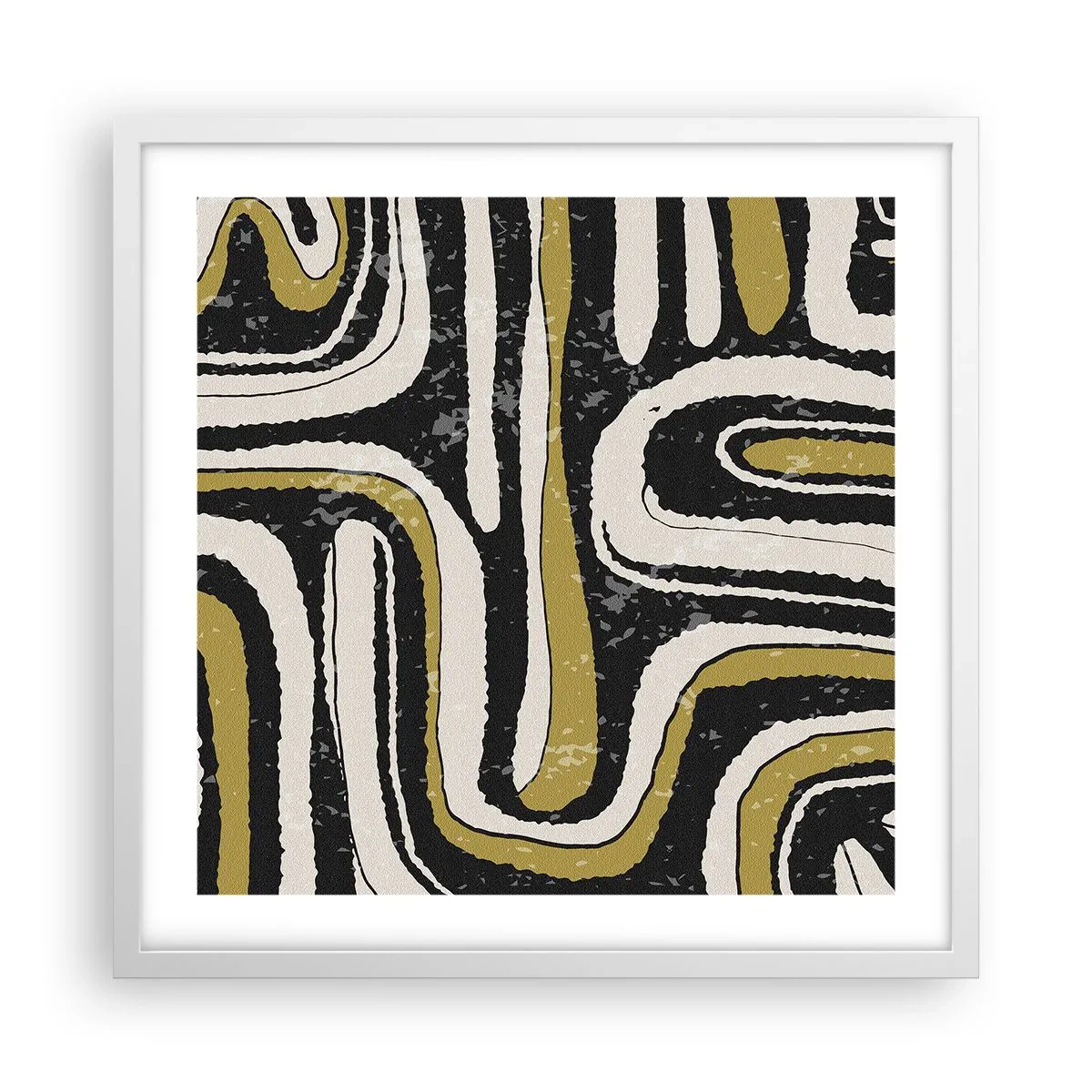 Plakát v bílém rámu - Kompozice: trakty a uličky - 50x50 cm