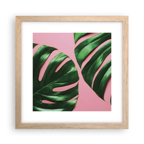 Plakát v rámu světlý dub - Zelené rendez-vous - 30x30 cm