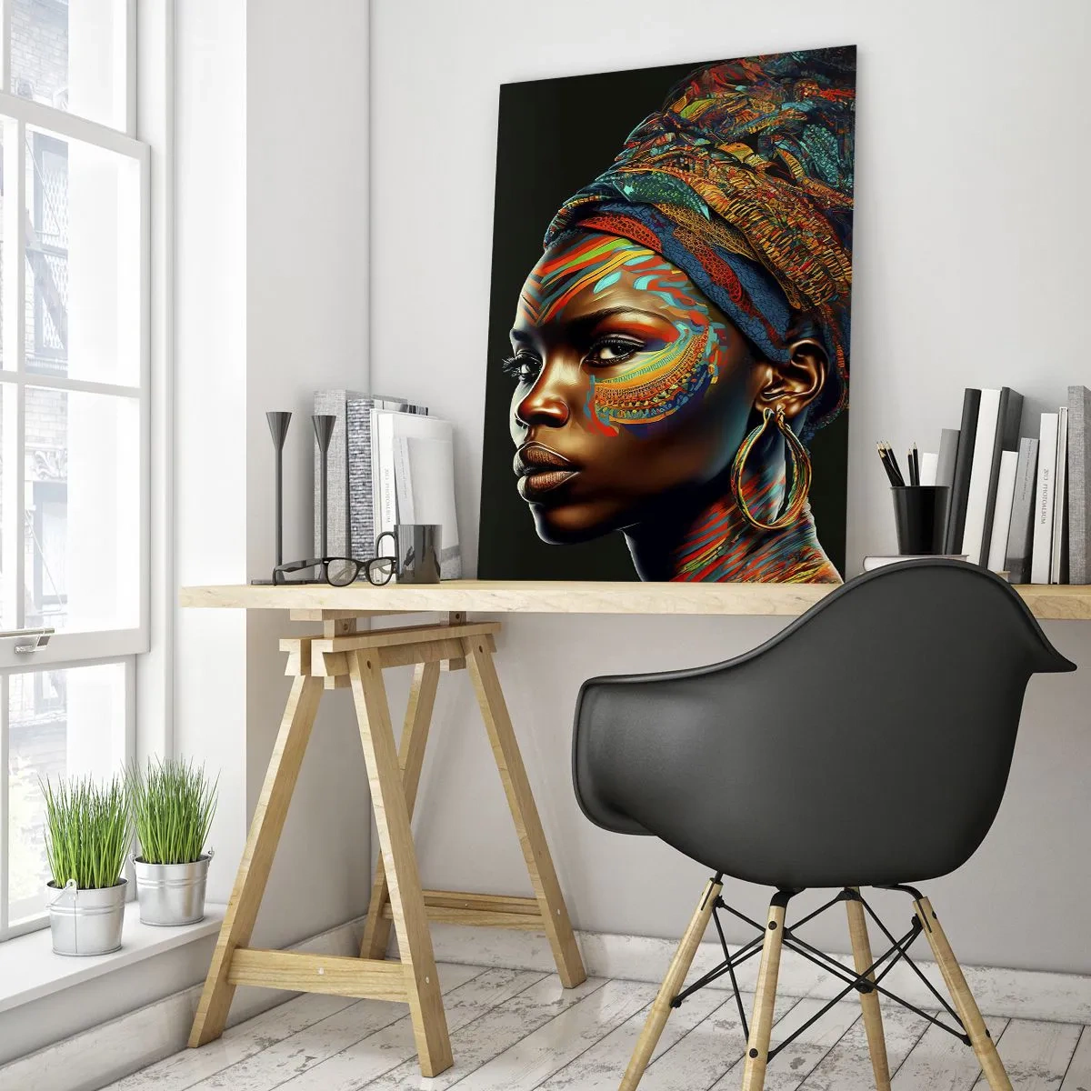 Obraz na skle - Africká královna - 50x70 cm