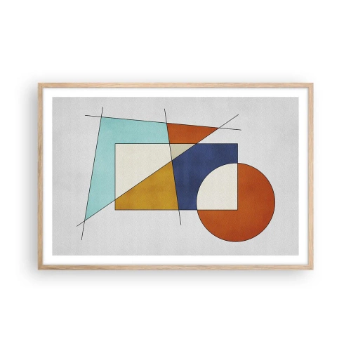 Plakát v rámu světlý dub - Abstrakce: modernistická zábava - 91x61 cm