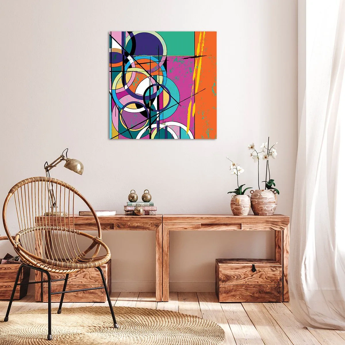 Obraz na plátně - Kruh za kruhem - 50x50 cm