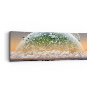 Obraz na plátně - A svět se vynořil z vody - 90x30 cm