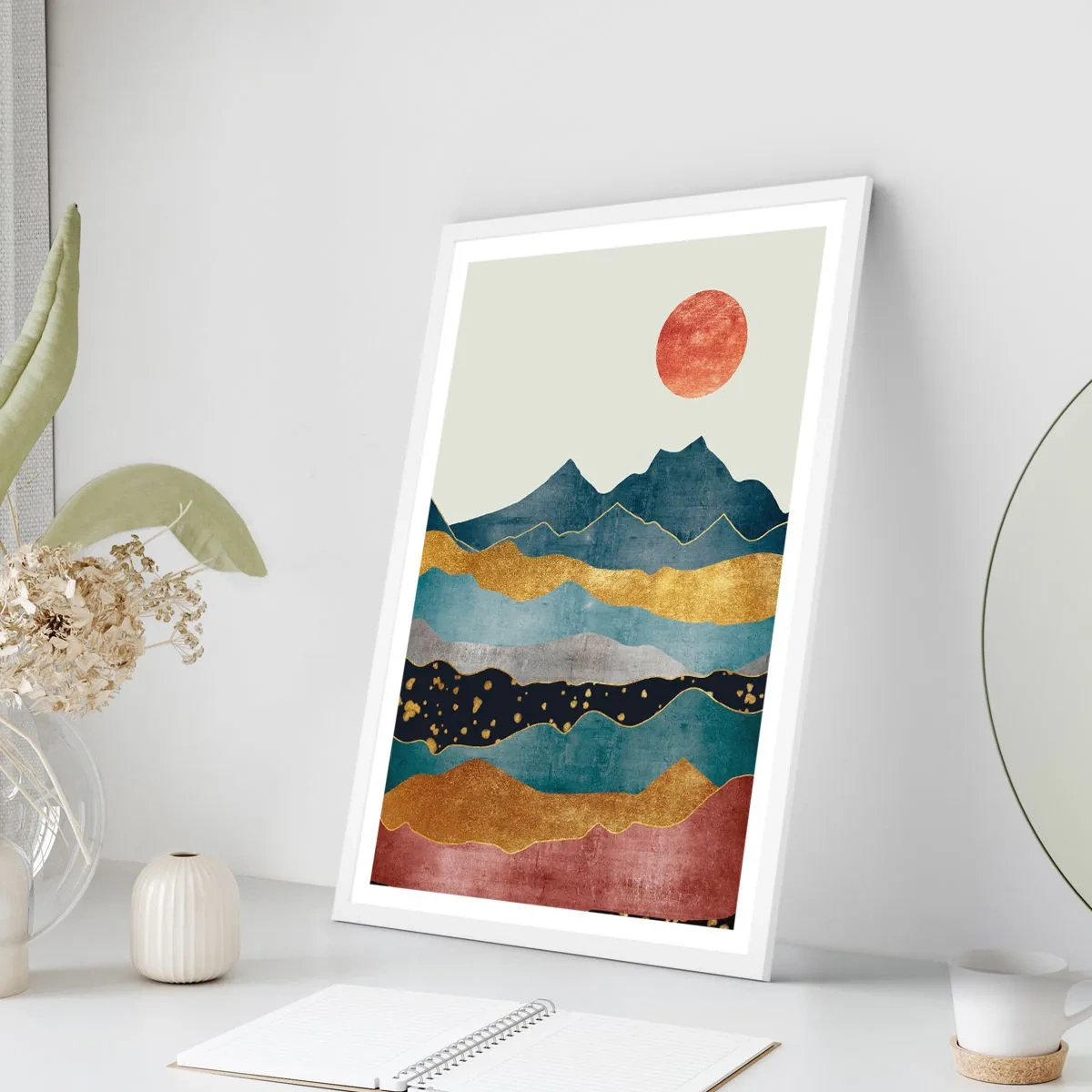 Plakát v bílém rámu - Průřez světem - 61x91 cm