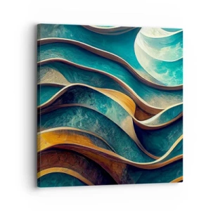 Obraz na plátně - Meandry modré - 30x30 cm