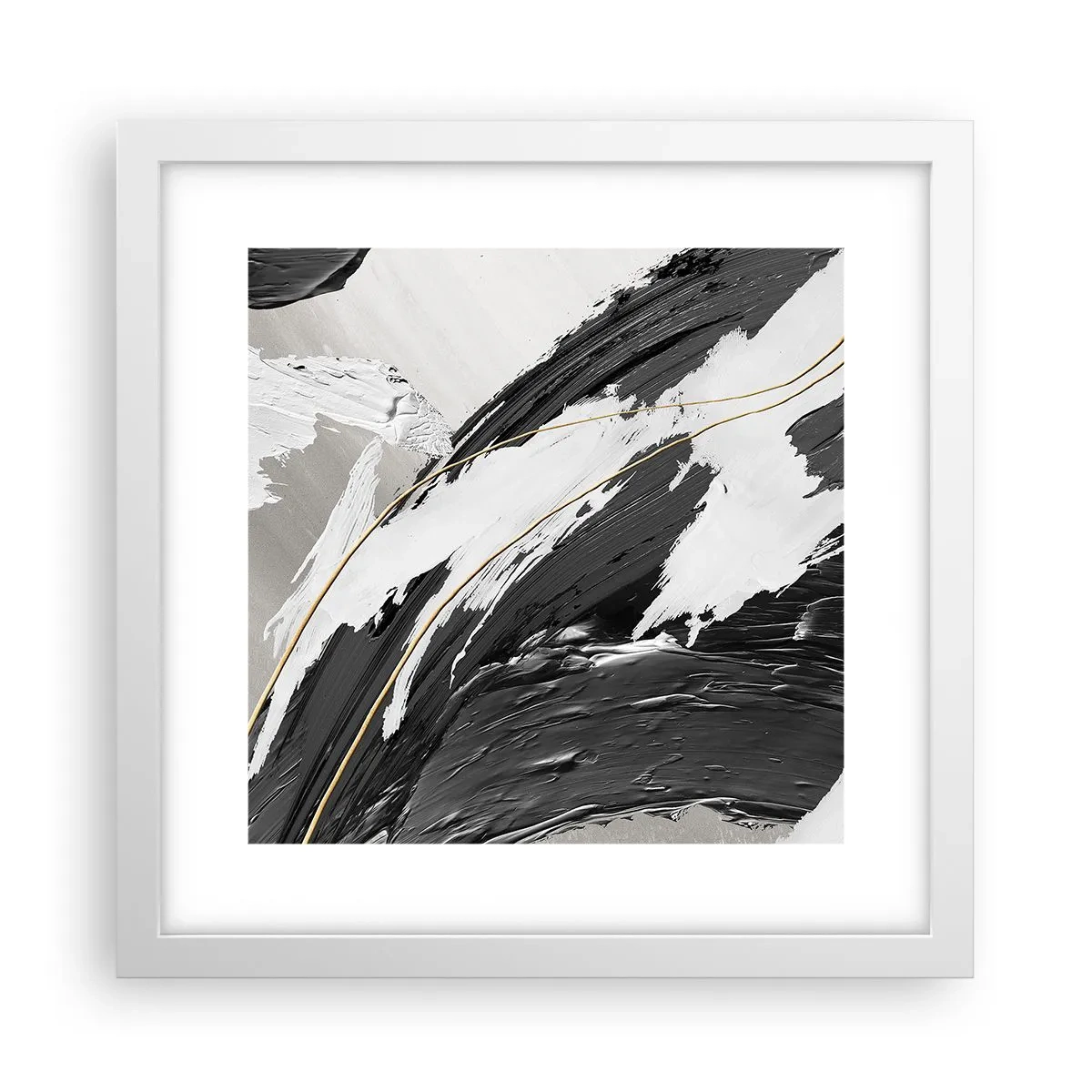 Plakát v bílém rámu - Velkorysá abstrakce - 30x30 cm