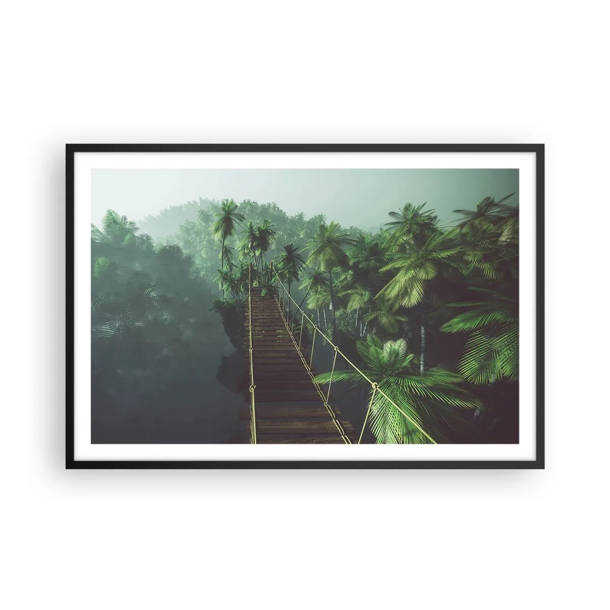 Plakát v černém rámu - U vodopádu zeleně - 91x61 cm