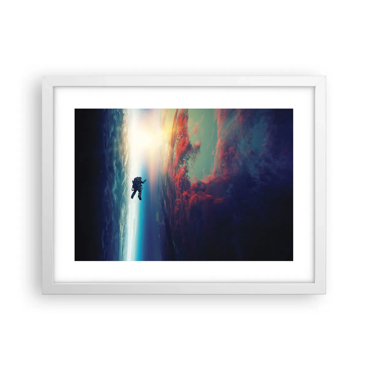 Plakát v bílém rámu - Tváří v tvář vesmíru - 40x30 cm