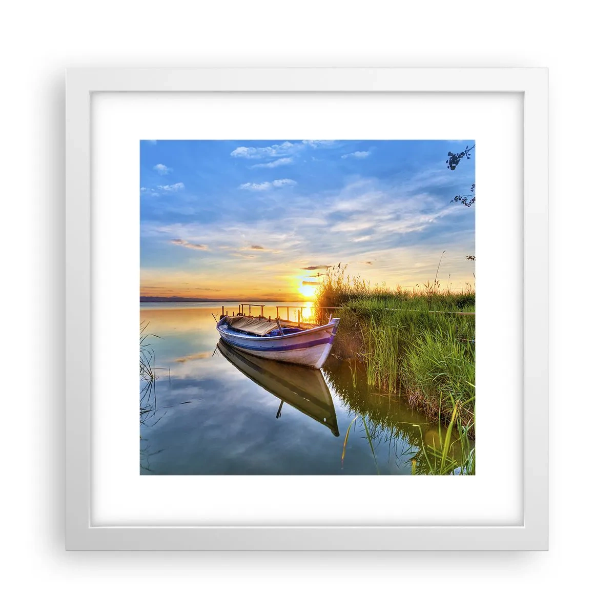 Plakát v bílém rámu - Zátoka splněných snů - 30x30 cm