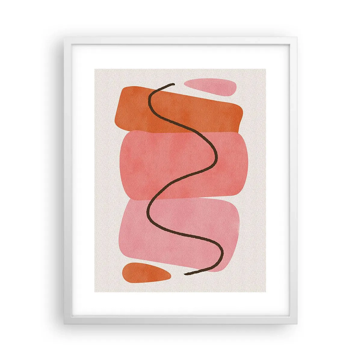 Plakát v bílém rámu - Jemný pohyb forem - 40x50 cm