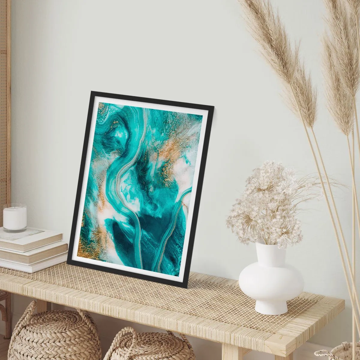 Plakát v černém rámu - Řeka zlata - 61x91 cm