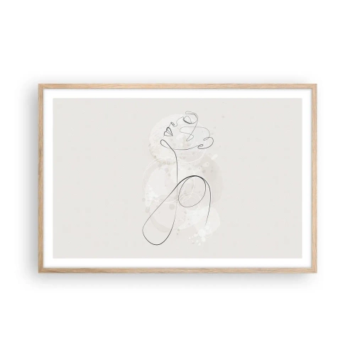 Plakát v rámu světlý dub - Spirála krásy - 91x61 cm