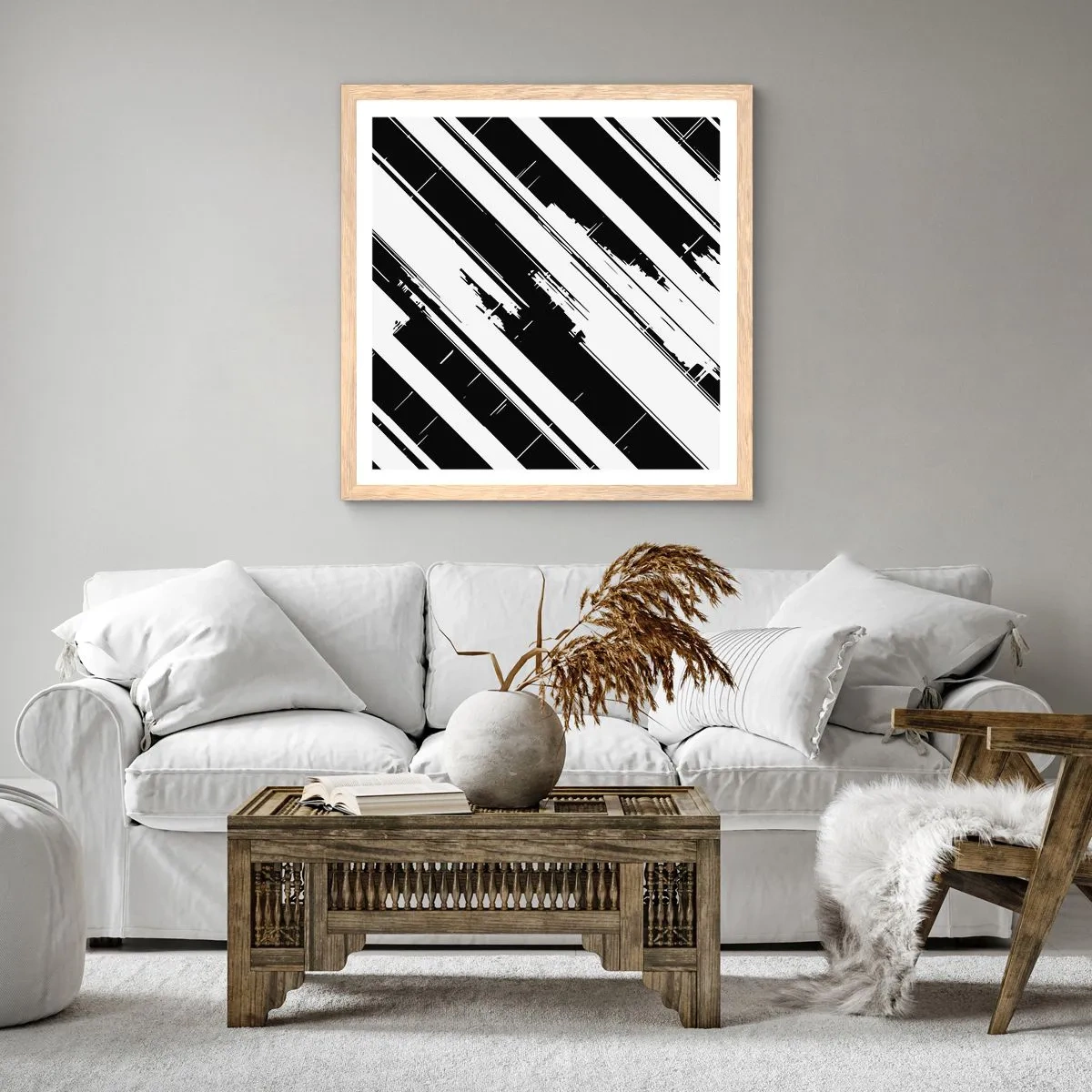 Plakát v rámu světlý dub - Intenzivní a dynamická kompozice - 40x40 cm