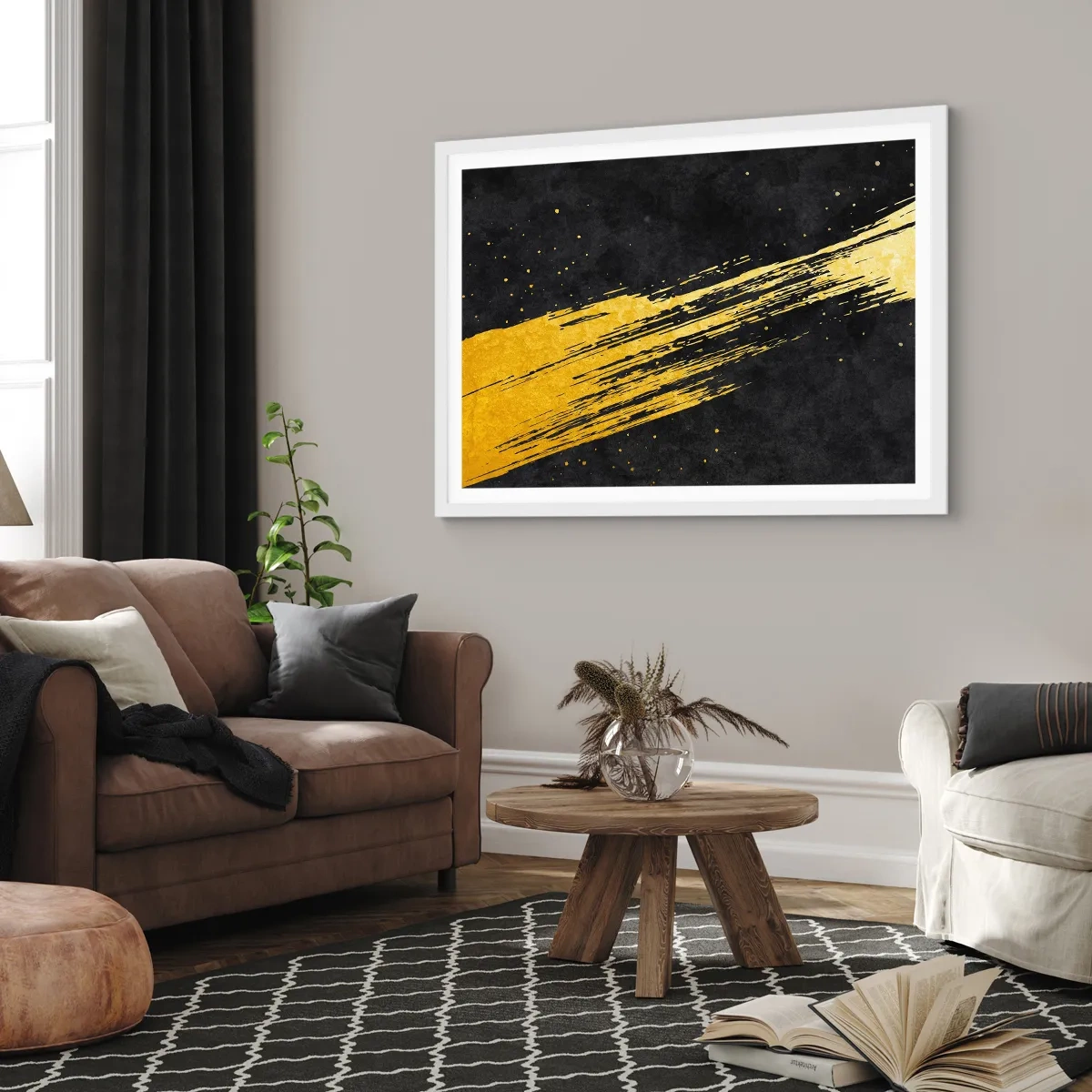 Plakát v bílém rámu - Skok do hyperprostoru - 100x70 cm