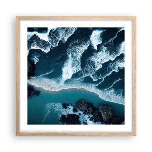 Plakát v rámu světlý dub - Zahalené do vln - 50x50 cm