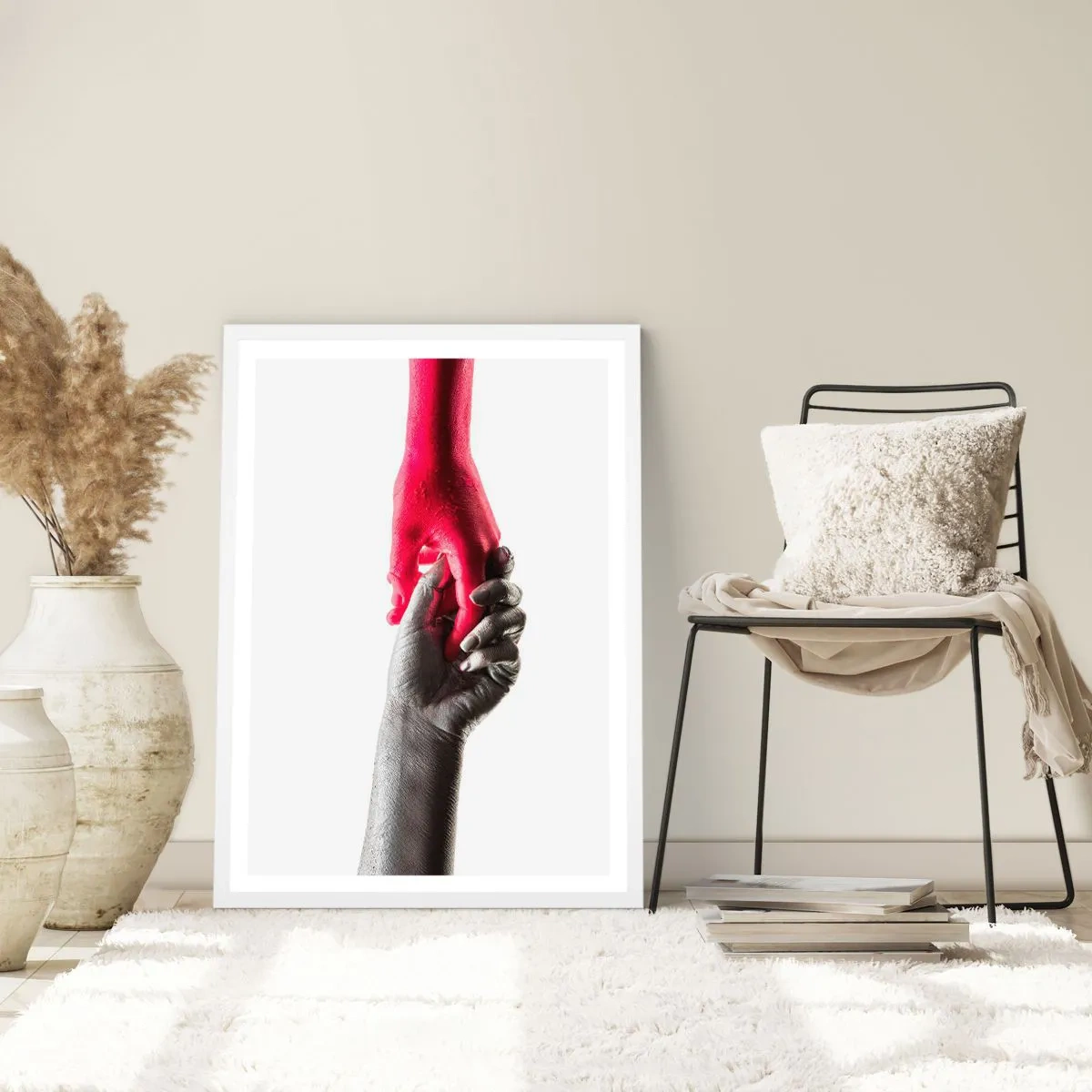 Plakát v bílém rámu - Spolu i když jsme odlišní - 70x100 cm