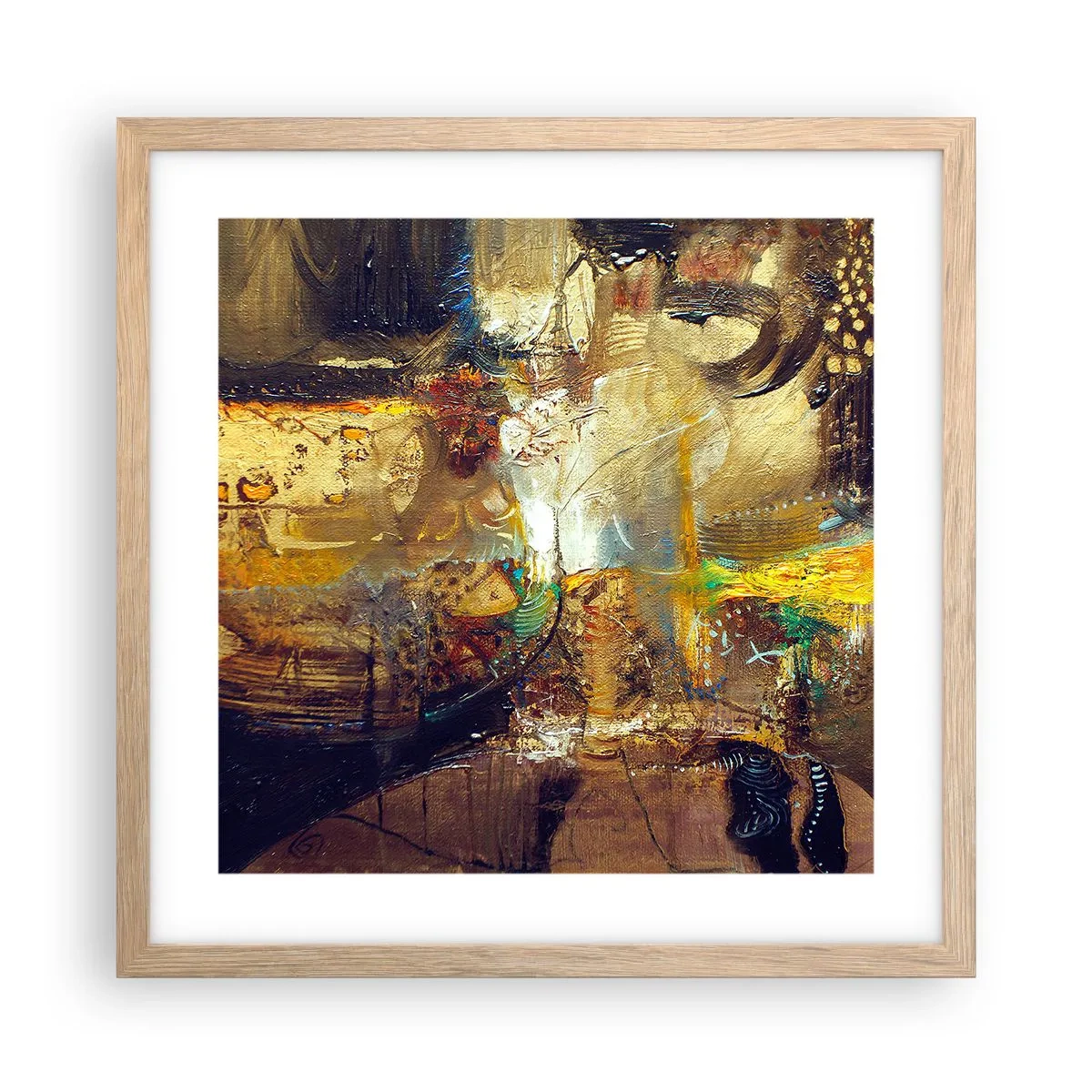 Plakát v rámu světlý dub - Zima, tepleji, horko - 40x40 cm