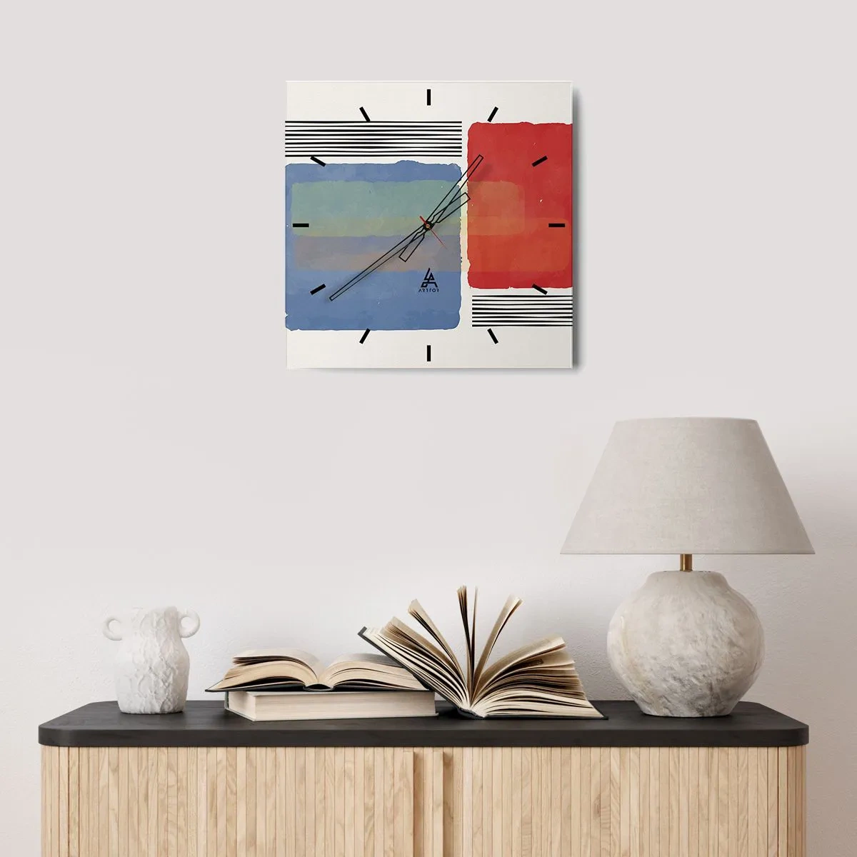 Nástěnné hodiny - Duch a písmeno geometrie - 40x40 cm