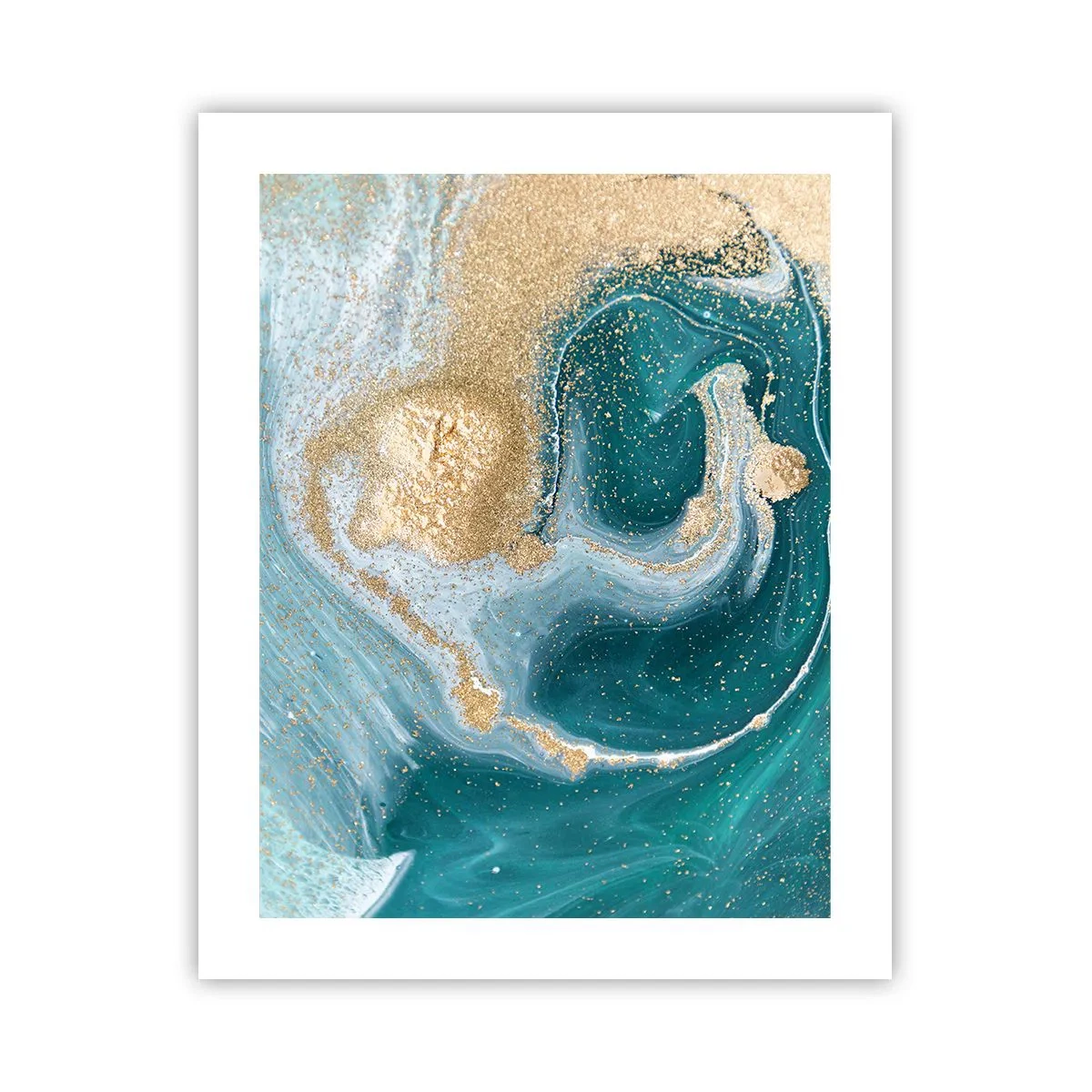 Plakát - Vír zlaté a tyrkysové - 40x50 cm