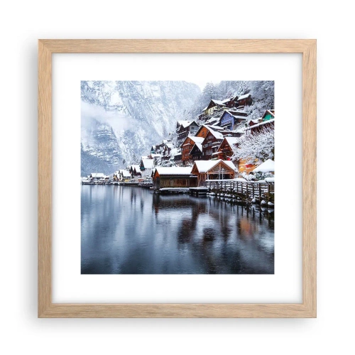 Plakát v rámu světlý dub - V zimní dekoraci - 30x30 cm