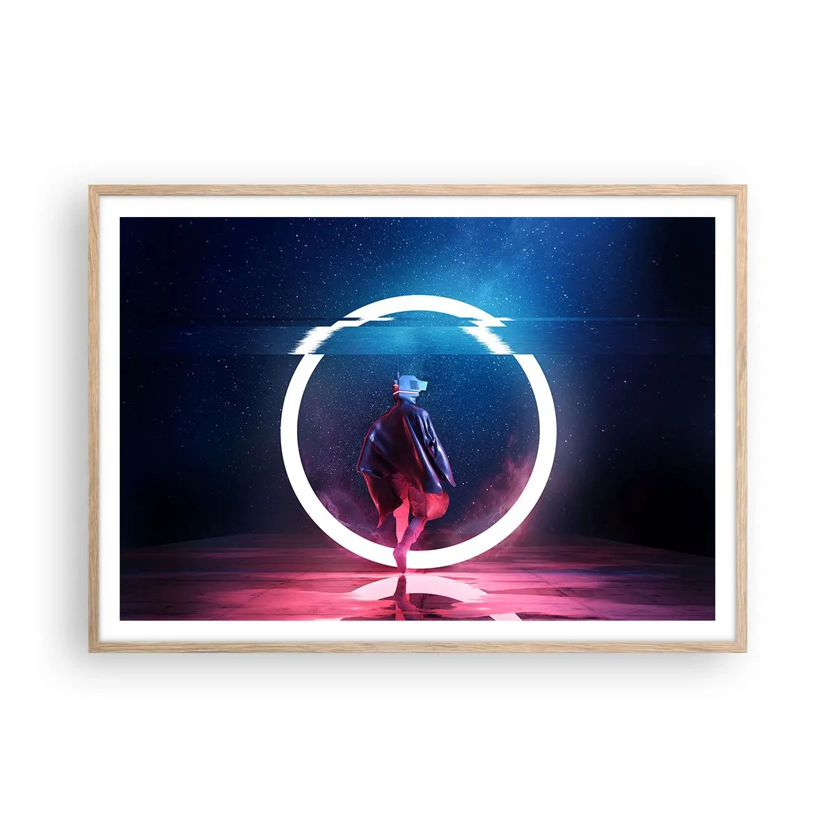 Plakát v rámu světlý dub - Mezi světy - 100x70 cm