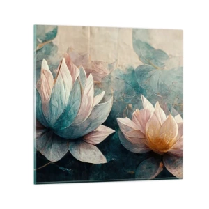 Obraz na skle - Hvězdy a jezero - 50x50 cm