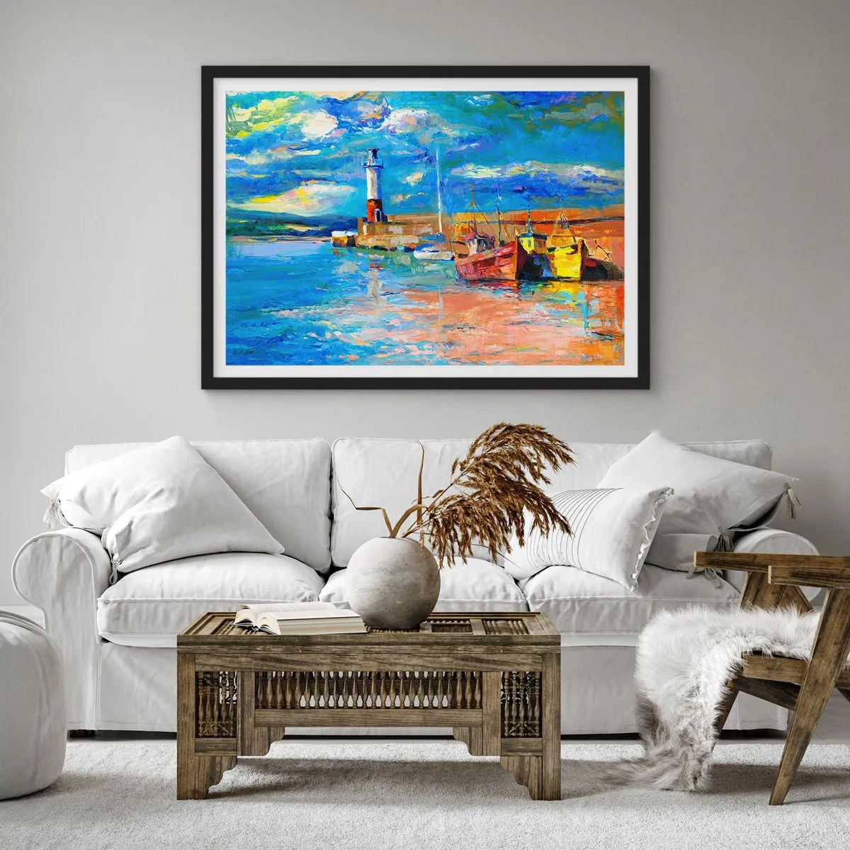 Plakát v černém rámu - Odpoledne v duhové zátoce - 70x50 cm