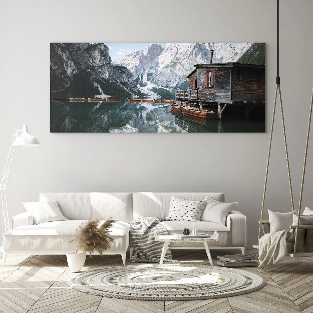 Obraz na skle - Krystalické, horské ráno - 120x50 cm