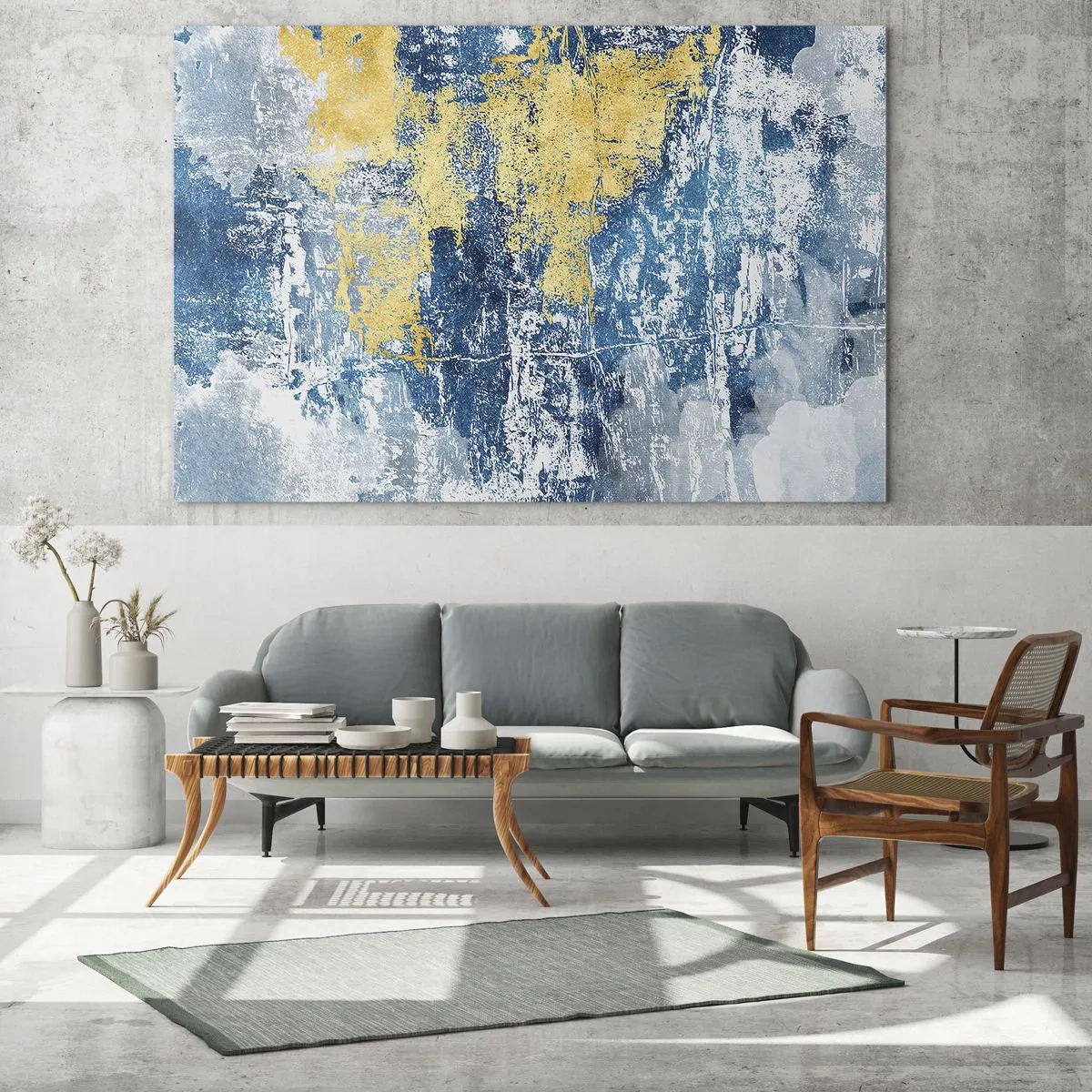 Obraz na skle - Abstrakce s dobrou náladou - 70x50 cm