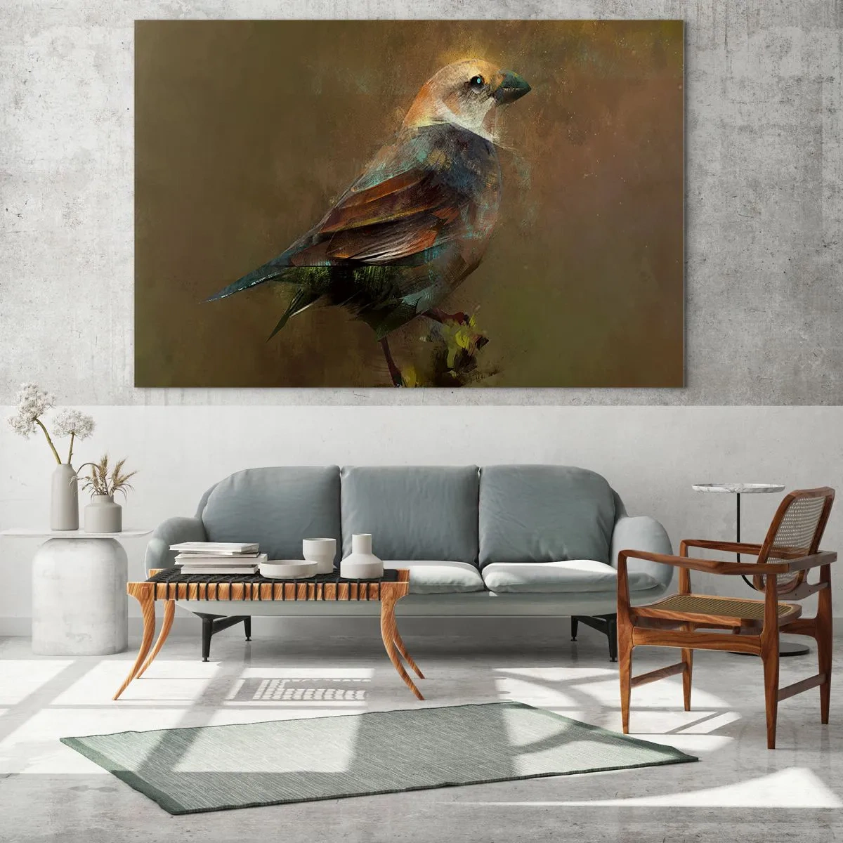 Obraz na skle - Vrabček, maličký ptáček - 100x70 cm