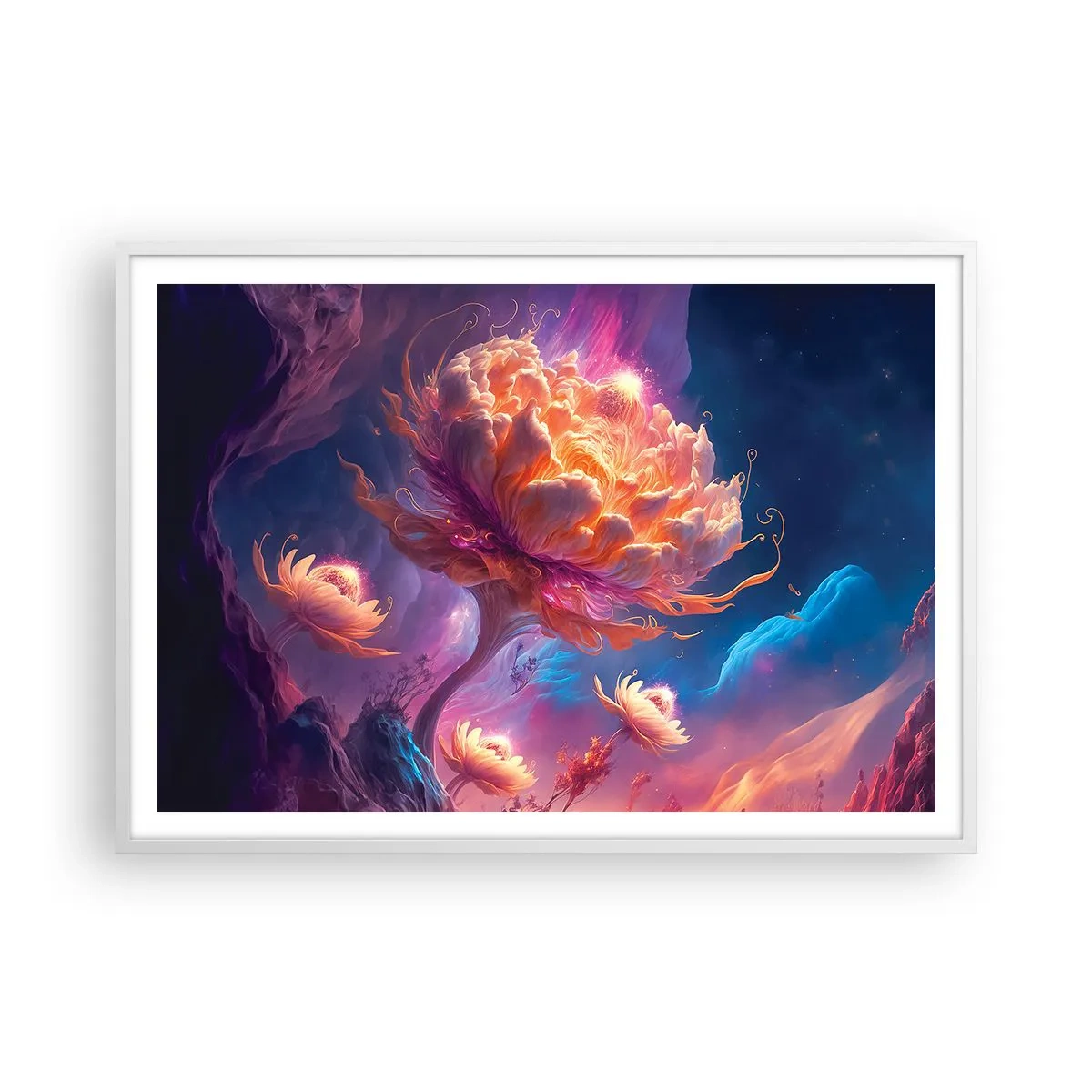 Plakát v bílém rámu - Jiný svět - 100x70 cm