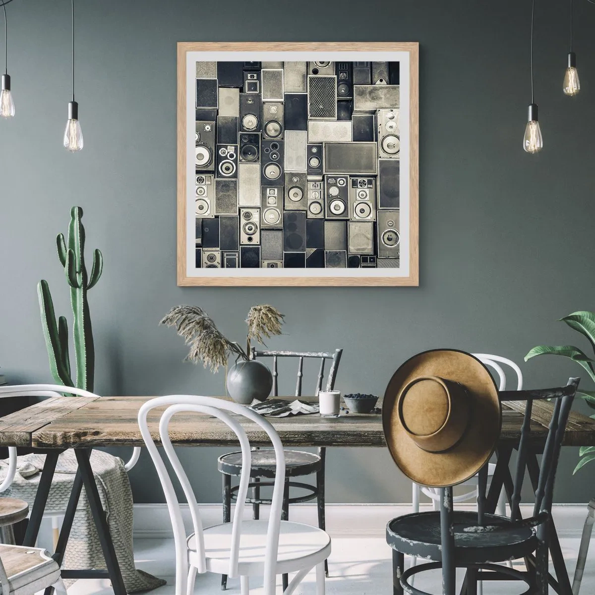 Plakát v rámu světlý dub - A vše je v pořádku - 50x50 cm