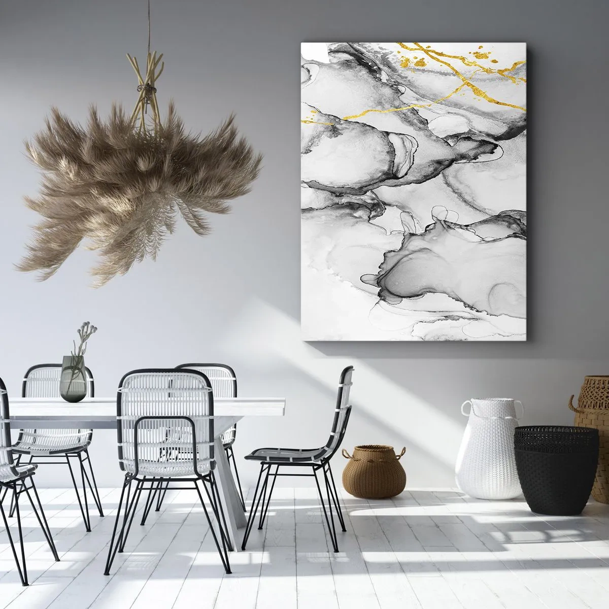 Obraz na plátně - Kompozice se zlatým motivem - 50x70 cm