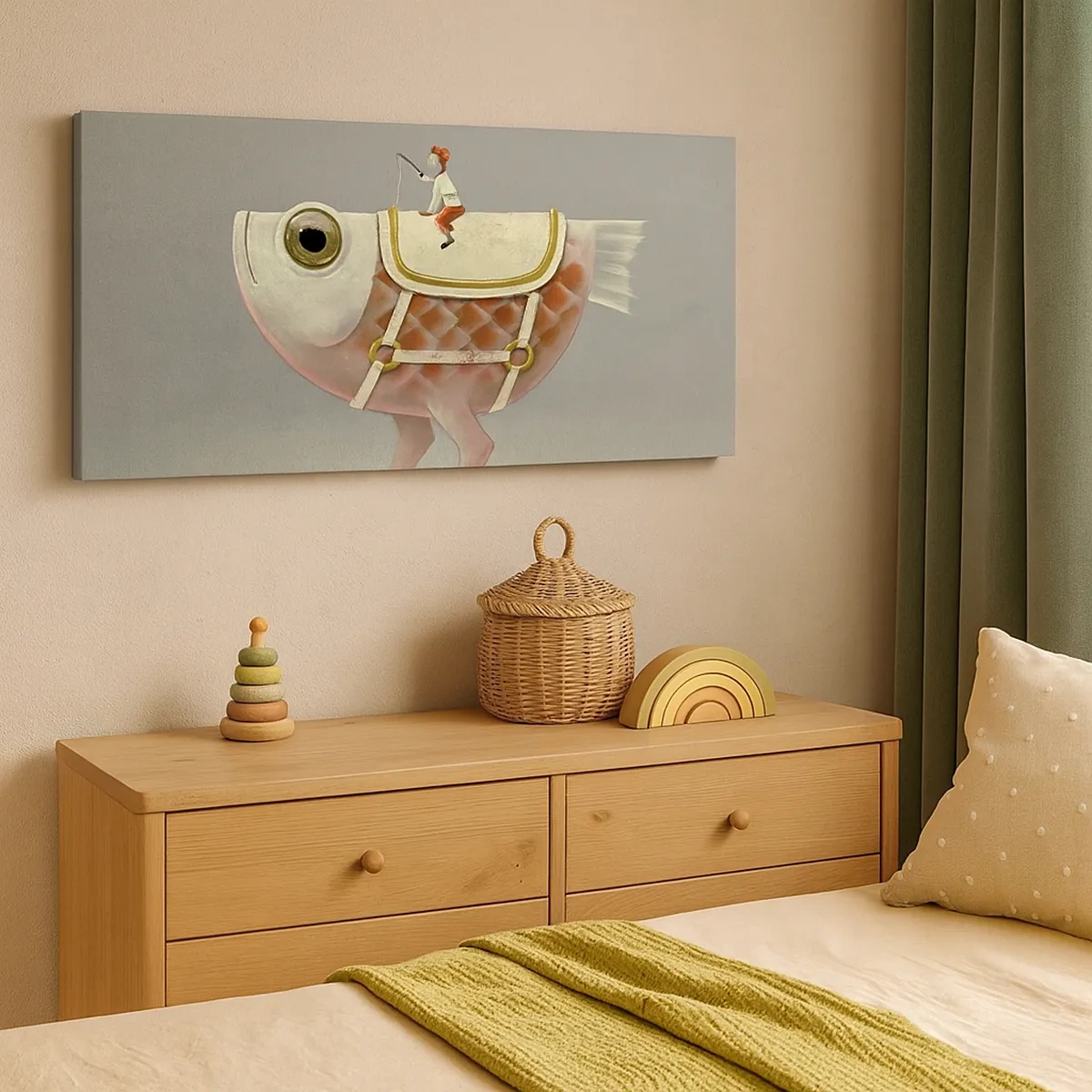 Obraz na plátně - Rybí jezdec - 30x30 cm