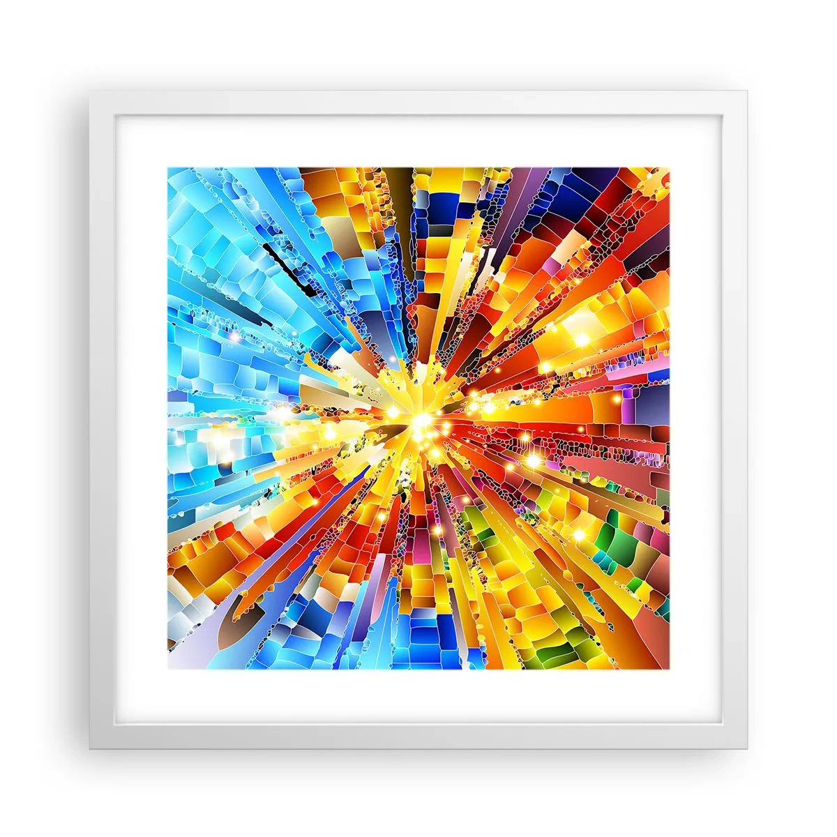 Plakát v bílém rámu - In medias res - 40x40 cm