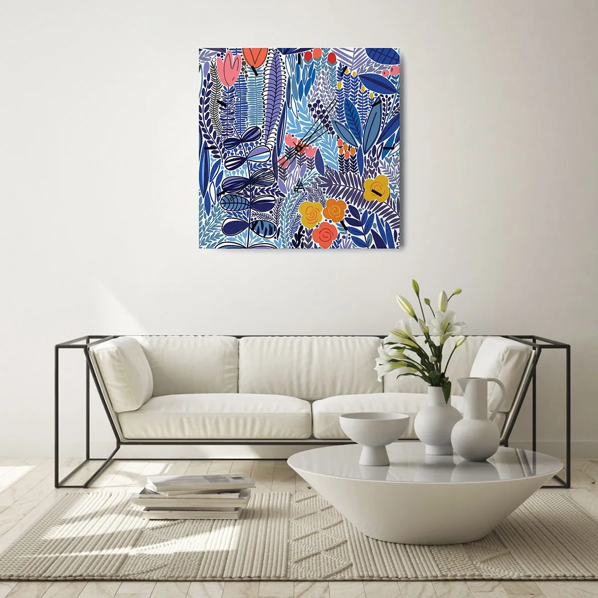Nástěnné hodiny - Havajská zahrada - 40x40 cm