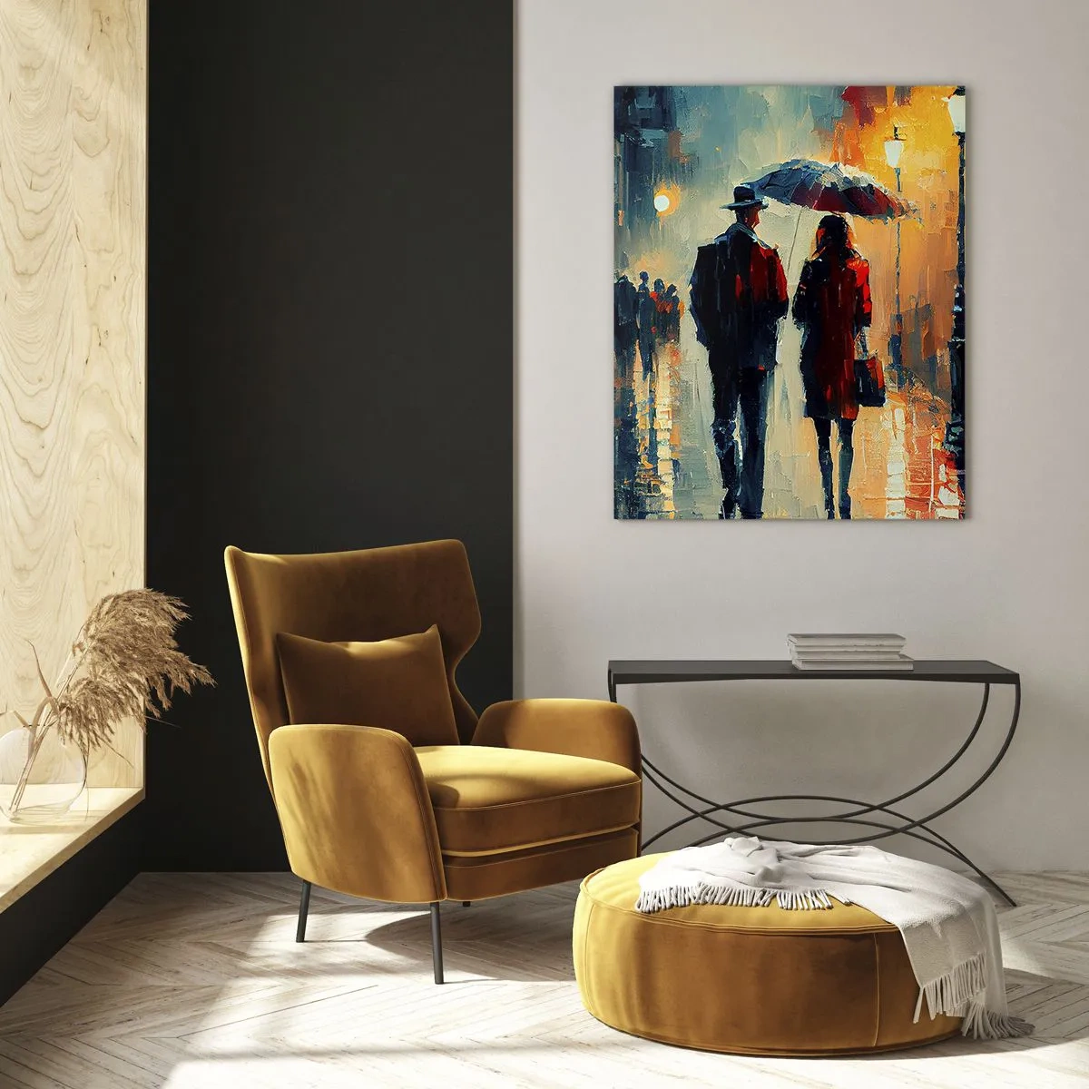 Obraz na skle - Městská love story - 80x120 cm