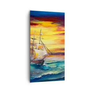 Obraz na plátně - Statečně proti vlnám - 65x120 cm