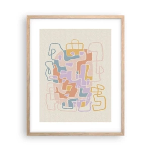 Plakát v rámu světlý dub - Labyrint – veselé dobrodružství - 40x50 cm