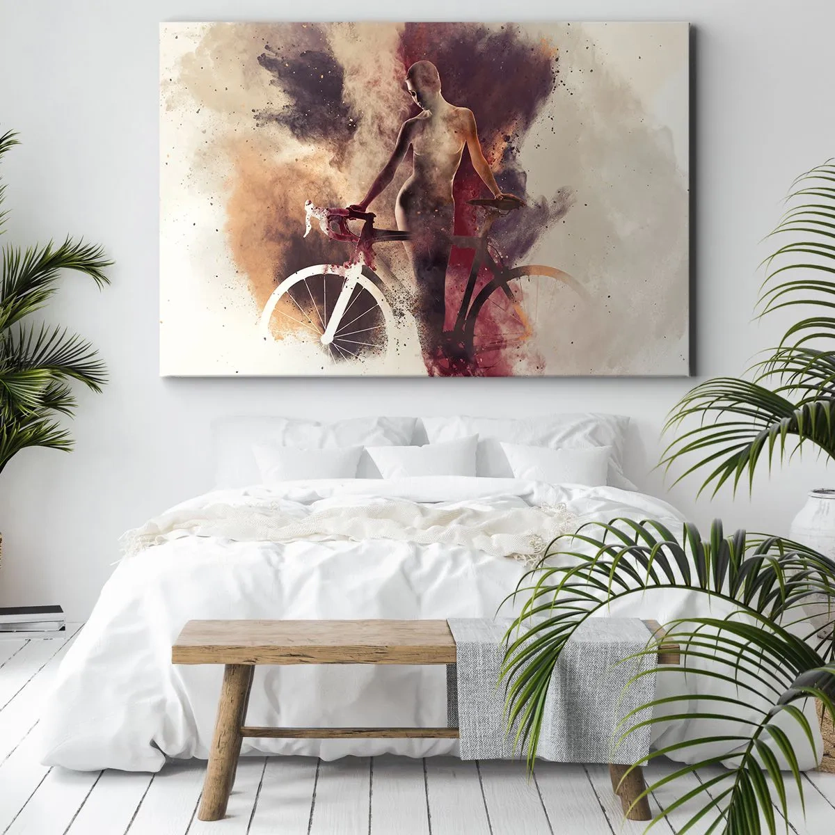Obraz na plátně - Cyklistická duše v mramorových tvarech - 70x50 cm