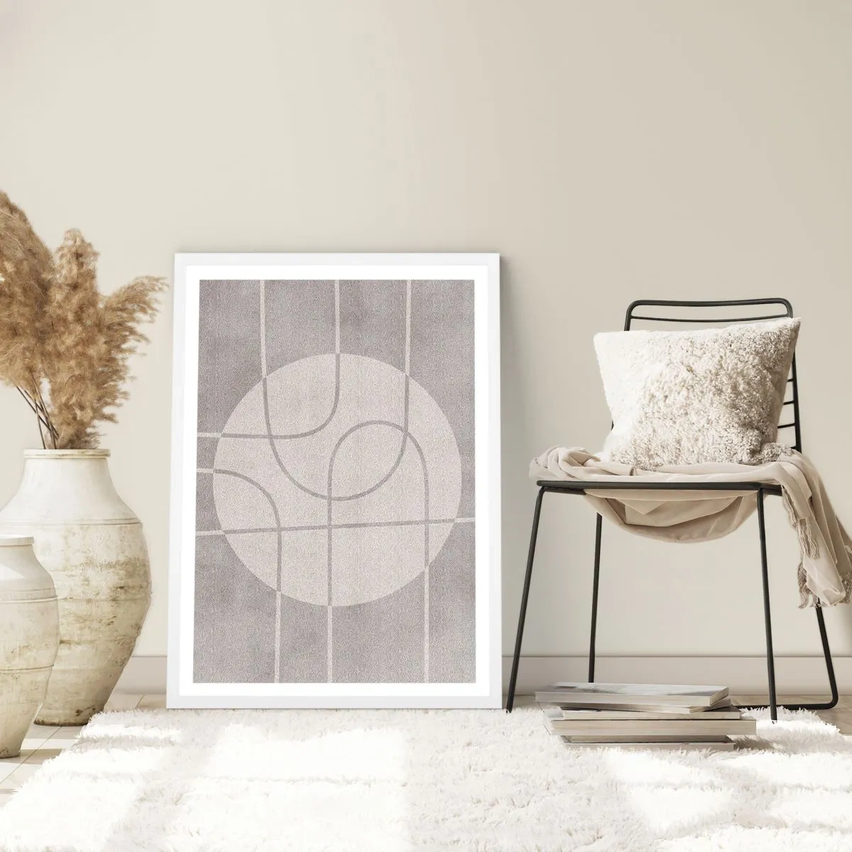 Plakát v bílém rámu - Kruhově a přímo - 50x70 cm