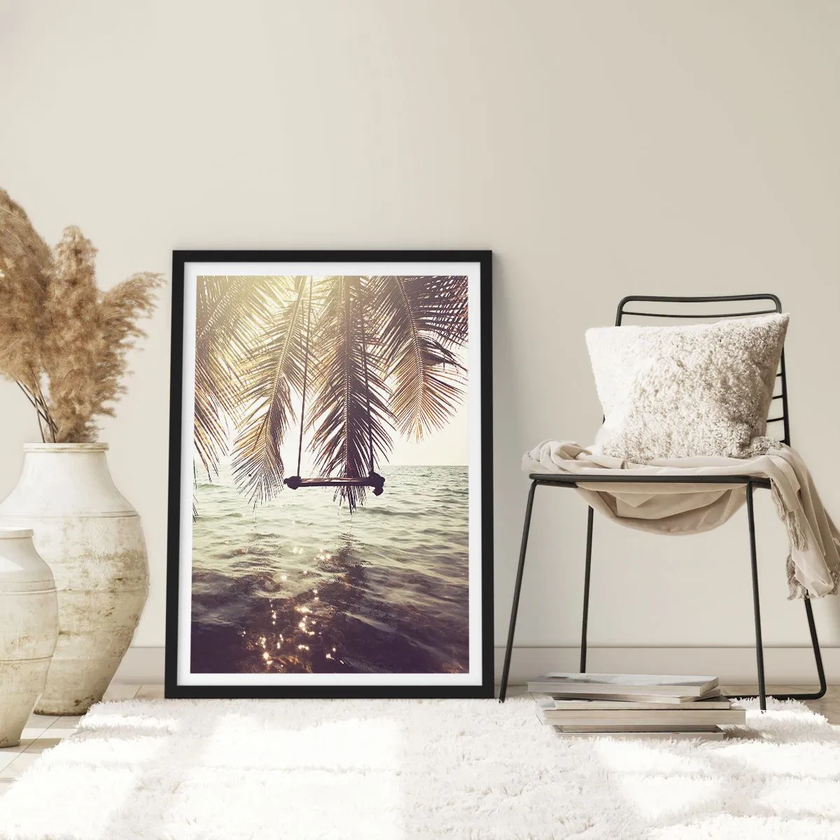 Plakát v černém rámu - Houpat se libovolně v oblacích - 40x50 cm